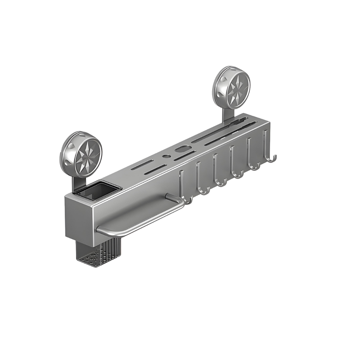 Repisa Base Organizadora De Utensilios De Cocina Con Ganchos