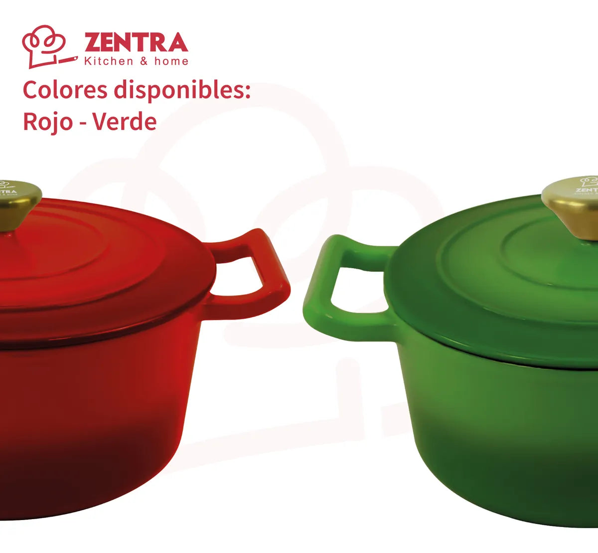 Cacerola Hierro Fundido Esmaltada Cocina Olla 5.4lts Zentra