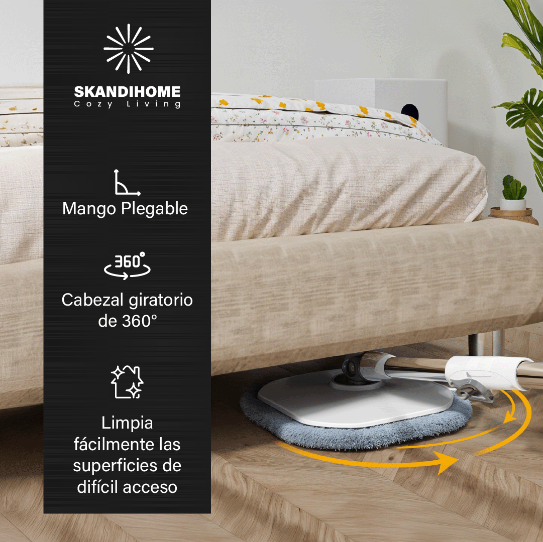 Trapeador Giratorio De Microfibra Y Cubeta