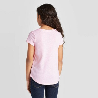 Playera pará niña estampado de Barbie color rosa Talla 6