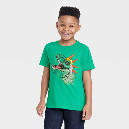 Playera de manga corta con estampado de Dinosaurio para niño - verde