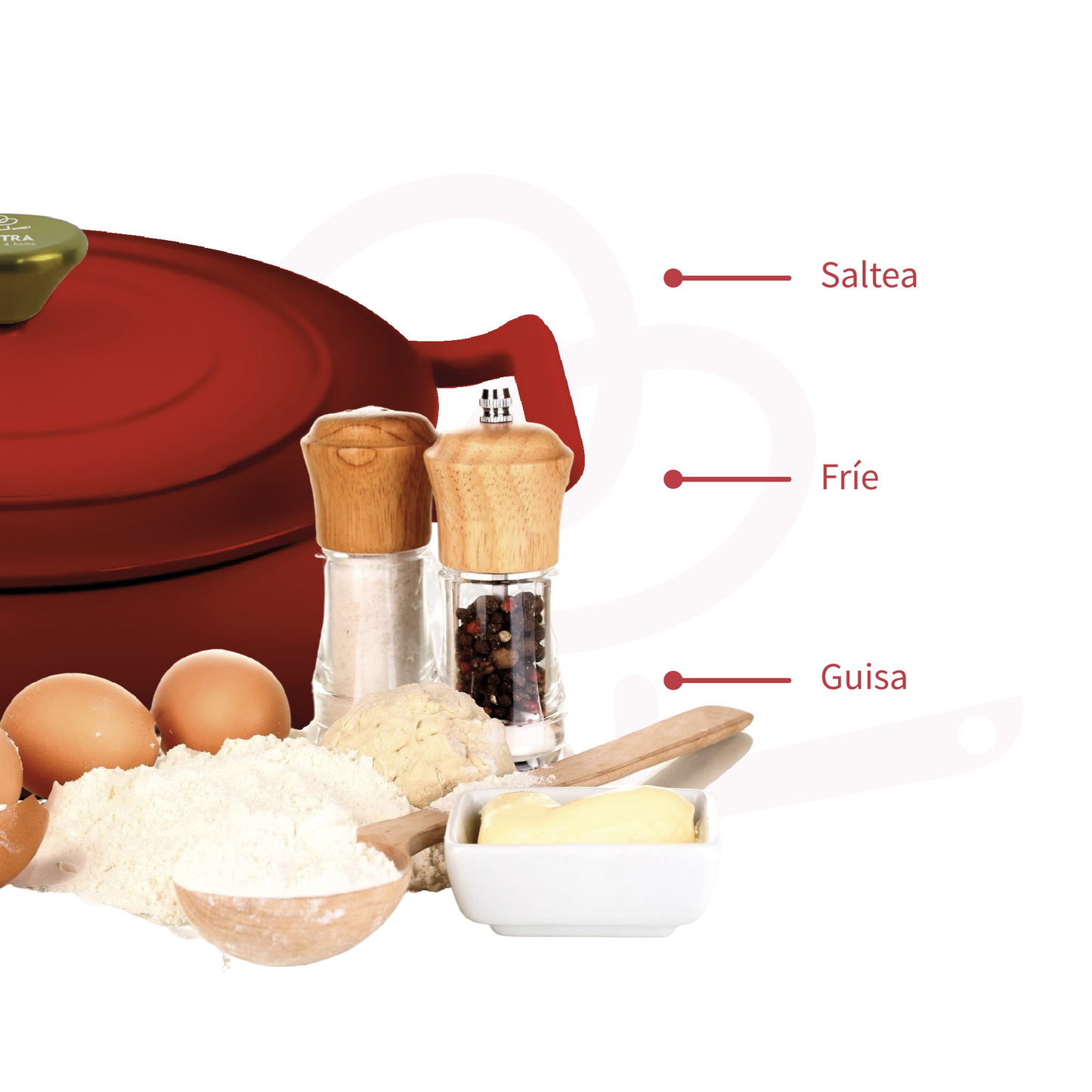 Cacerola Hierro Fundido Esmaltada Cocina Olla 4.74lts Zentra