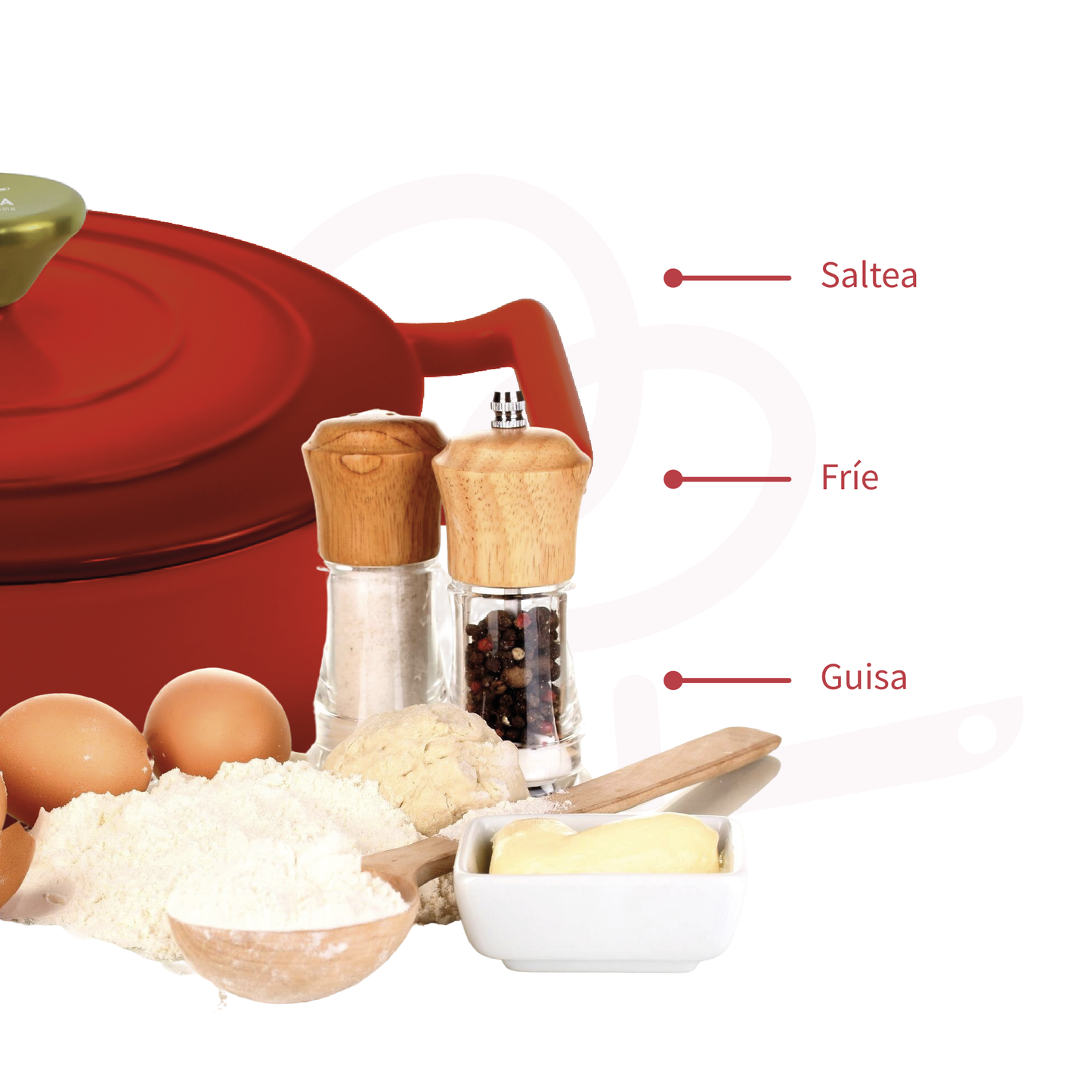 Cacerola Hierro Fundido Esmaltada Cocina Olla 4lts