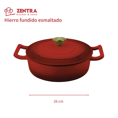 Cacerola Hierro Fundido Esmaltada Cocina Olla 4.74lts Zentra