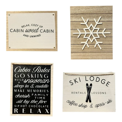 Set 4 Cuadros Decorativos De Madera Frases Arte Hogar