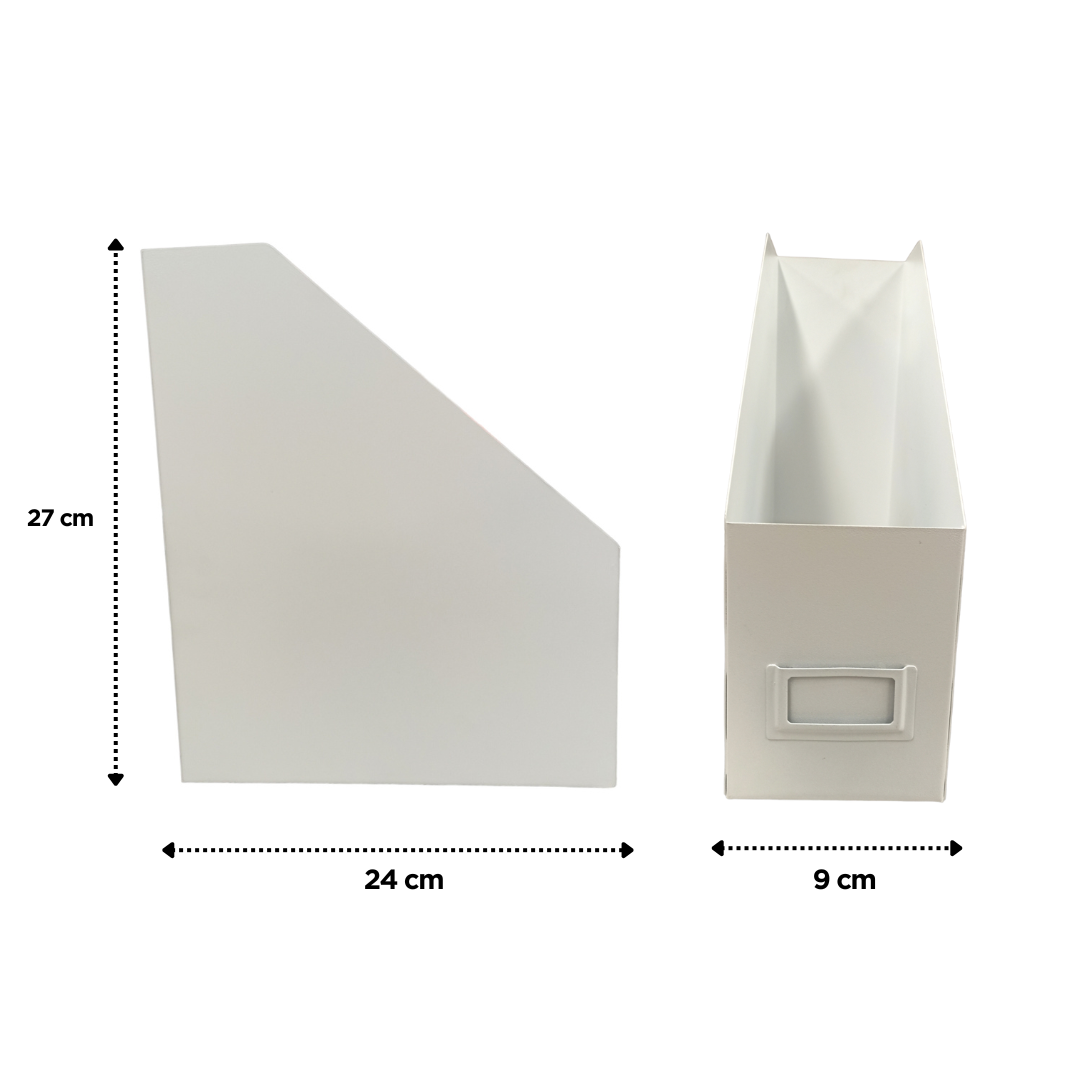 Revistero Archivero Organizador Metal 2pz Blanco Escritorio