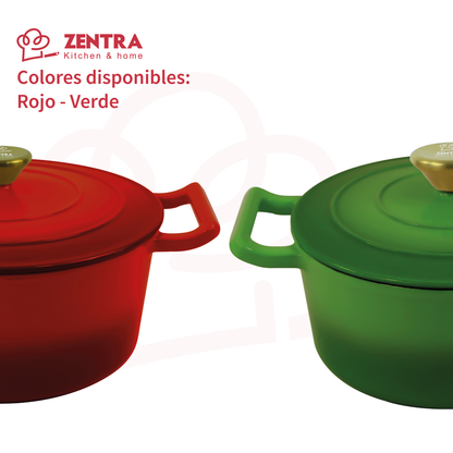 Cacerola Hierro Fundido Esmaltada Cocina Olla 4lts