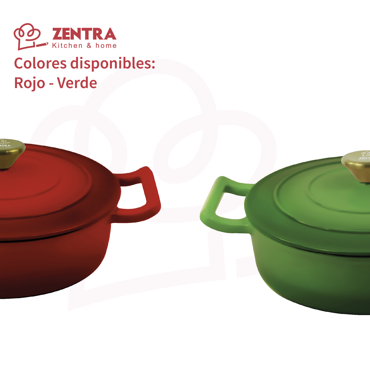 Cacerola Hierro Fundido Esmaltada Cocina Olla 4.74lts Zentra