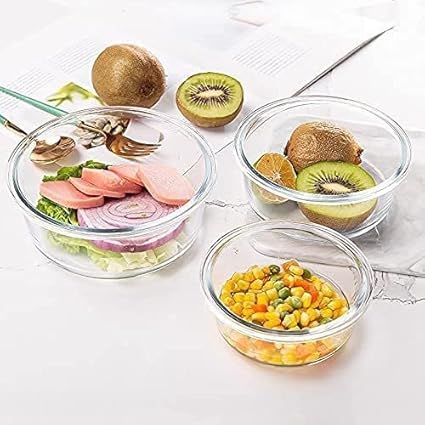 Set 2 Contenedores de almacenamiento hermético redondo horno microondas