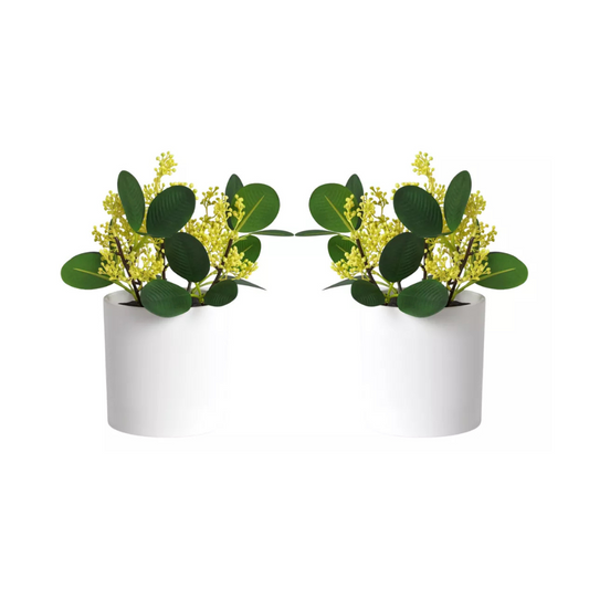 2 Plantas Sintéticas Artificial Maceta Decorativo Interiores