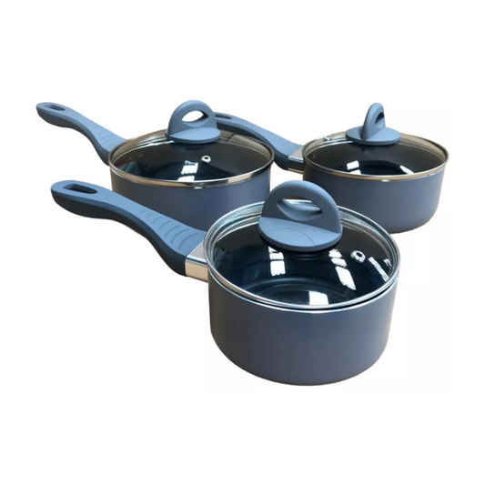 Juego Batería Cocina 6pzas Aluminio Olla Sarten Gris