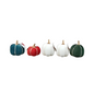 5 Calabazas Decorativas Terciopelo Multicolor Centro De Mesa