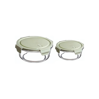 Set 2 Contenedores de almacenamiento hermético redondo horno microondas