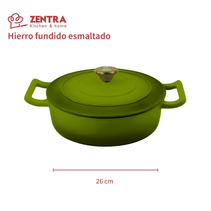 Cacerola Hierro Fundido Esmaltada Cocina Olla 4.74lts Zentra