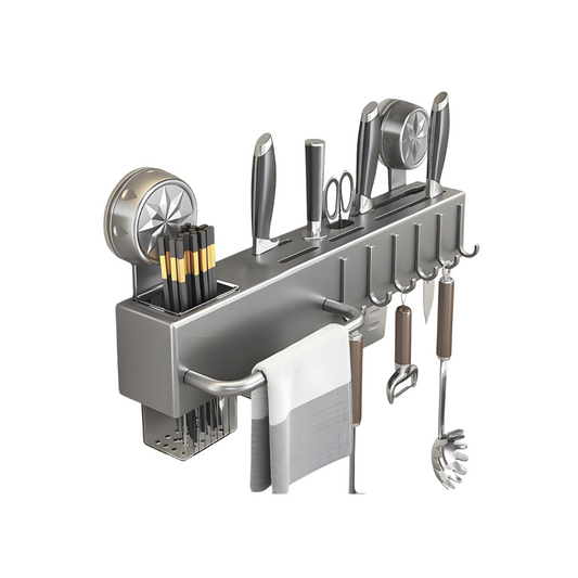 Repisa Base Organizadora De Utensilios De Cocina Con Ganchos