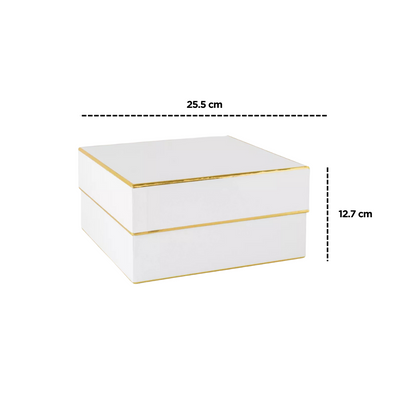 2 Cajas De Regalo Sorpresa Forma Cuadrada Blanca Con Dorado