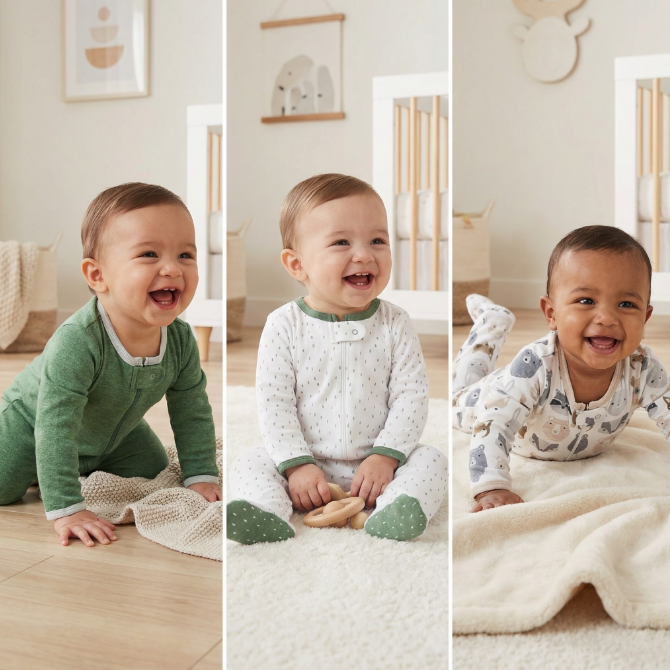 Mameluco de Bebe 3 Meses Set 3pz Verde Oliva/blanco Multicolor 0-3 M