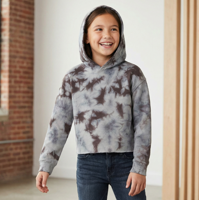 Sudadera con capucha de forro polar con bordes Unisex Talla M Infantil