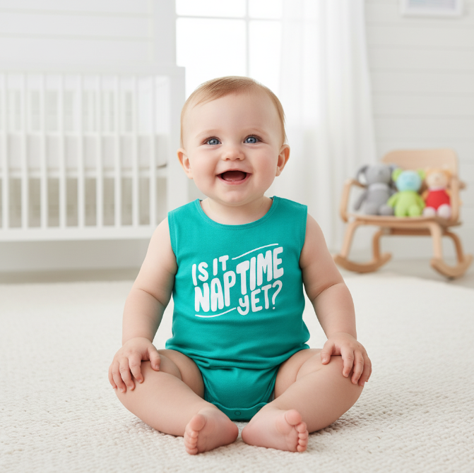 Mameluco color aqua Talla de 3-6 meses "Is It Naptime Yet"