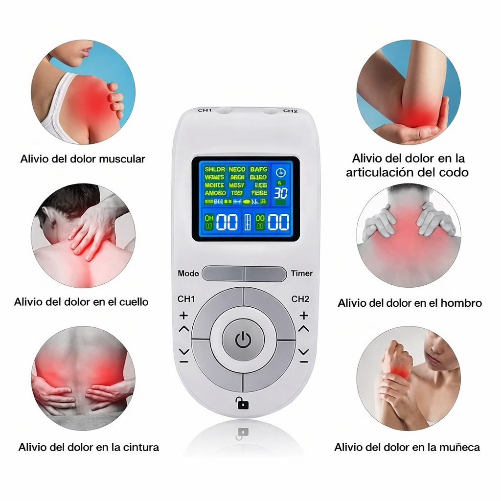 Electroestimulador Portatil Masajeador TENS-EMS Portátil Alivio Dolor Muscular
