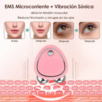 Masajeador Facial De Doble Rodillo Con Microcorriente Usb