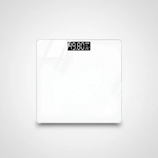 Báscula Electrónica de Peso Corporal, Pantalla LCD y Termómetro  Color Blanco