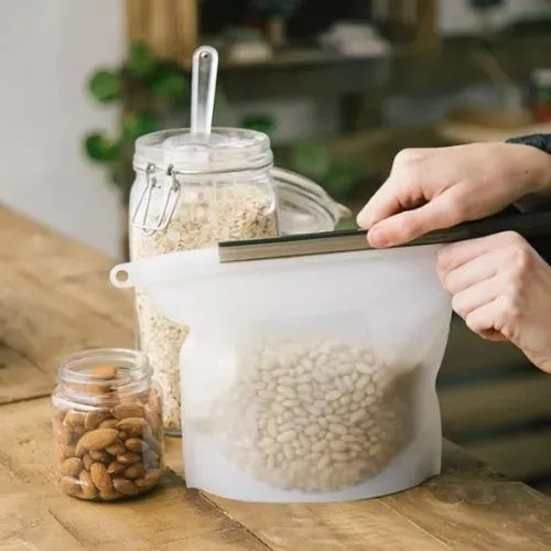 Bolsa Reutilizables Silicón Almacenar Comida Snacks 500ml