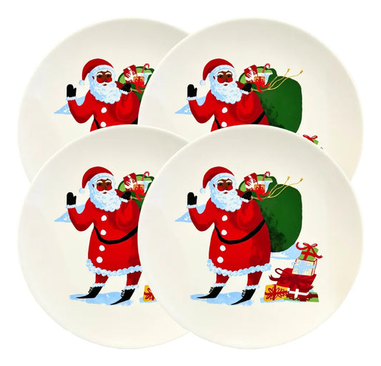 Set 4 Platos Decorativos Festivo Navideño 19cm Vajilla