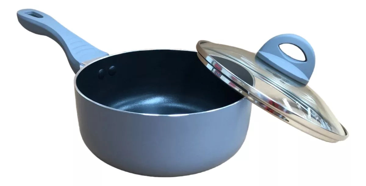 Juego Batería Cocina 6pzas Aluminio Olla Sarten Gris