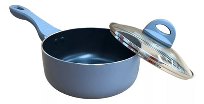 Juego Batería Cocina 6pzas Aluminio Olla Sarten Gris