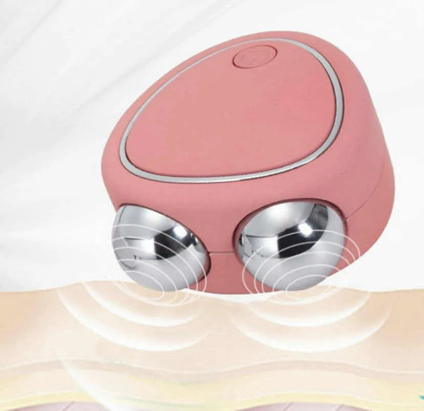 Masajeador Facial De Doble Rodillo Con Microcorriente Usb