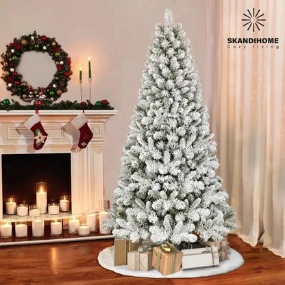 Arbol Navidad Artificial Nevado 1.8m Pino Blanco Skandihome Verde