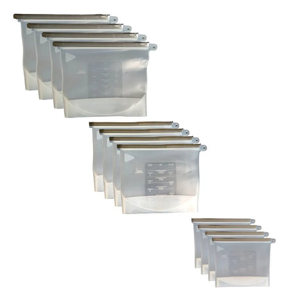 Bolsas Reutilizables Silicón Almacenar Comida Snacks 12pz