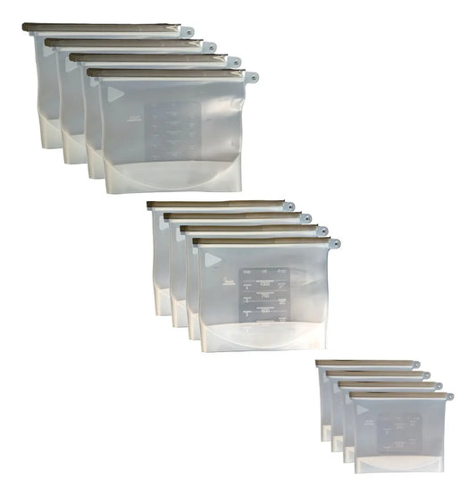 Bolsas Reutilizables Silicón Almacenar Comida Snacks 12pz