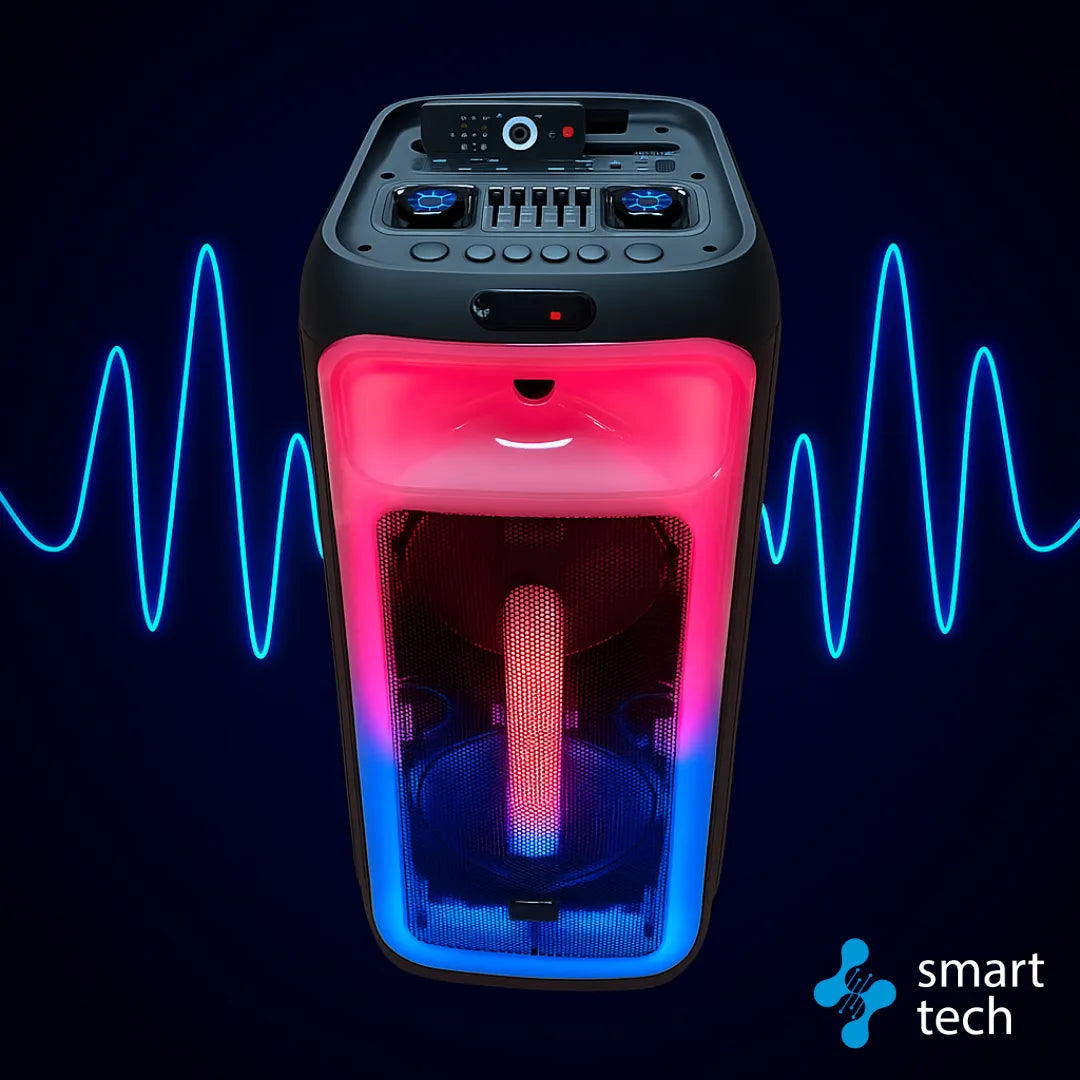 Bocina Sistema De Sonido Portátil 10 Pulgadas 60w Luces Led