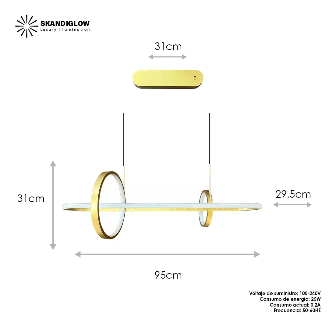 Lampara Colgante Circular Moderna Led Decoracion Ajustable