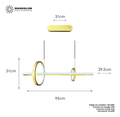 Lampara Colgante Circular Moderna Led Decoracion Ajustable