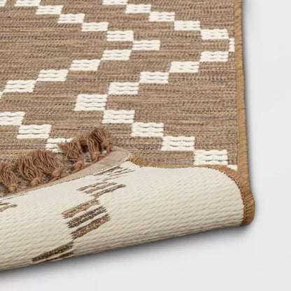 Alfombra Tapete Decorativa Sala Estar Dormitorio 90x60cm 90 Cm 60 Cm Rombo Beige