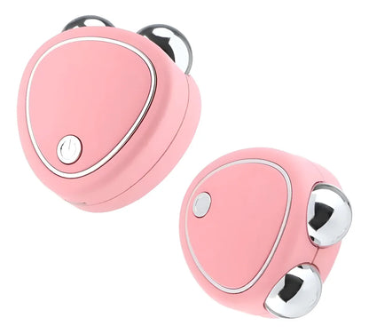 Masajeador Facial De Doble Rodillo Con Microcorriente Usb
