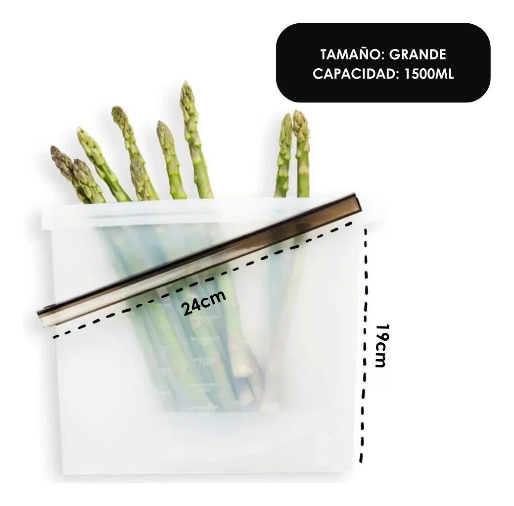 Bolsas Reutilizables Silicón Almacenar Comida Snacks 6piezas