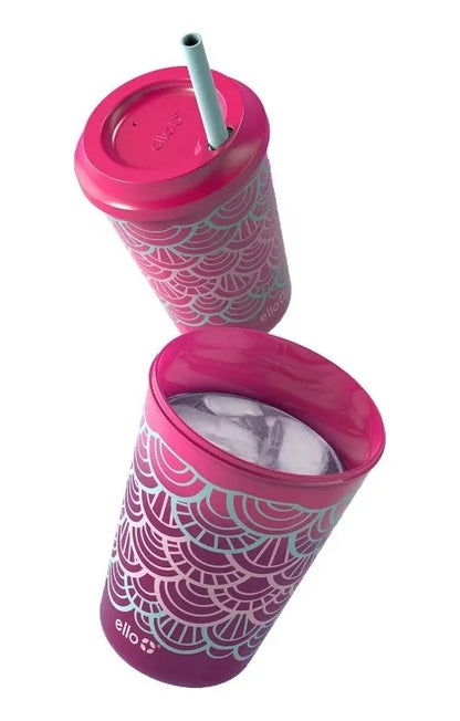 4 Vasos Reusable Cambia De Color Popote Tapa Niños