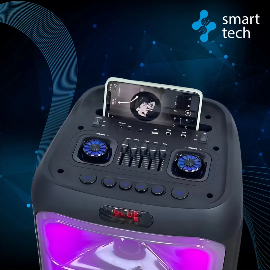 Bocina Sistema De Sonido Portátil 10 Pulgadas 60w Luces Led