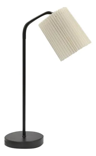 Lampara De Dormitorio Escritorio Pantalla Corrugada Beige
