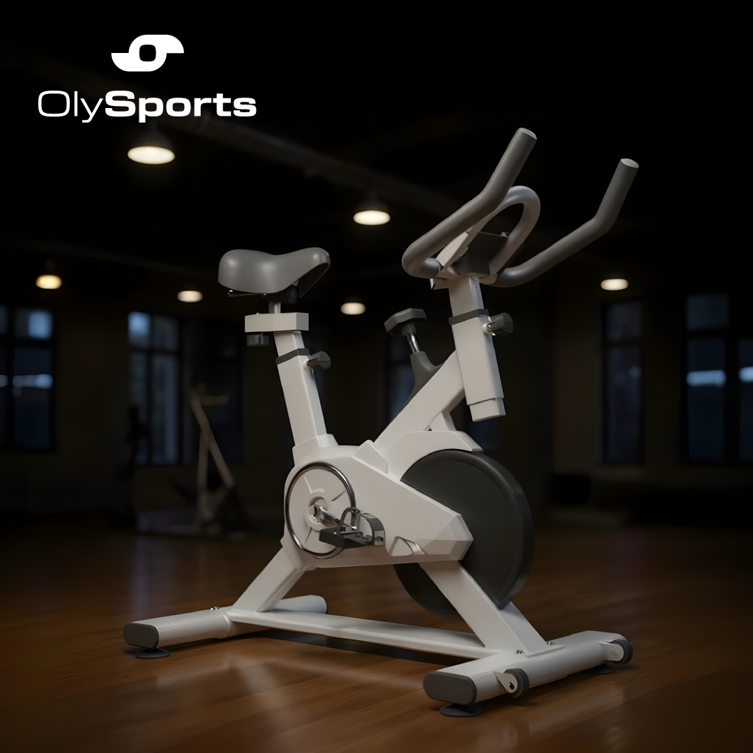 Bicicleta Fija Para Spinning Ejercicio Cardio Fitness Color Blanco