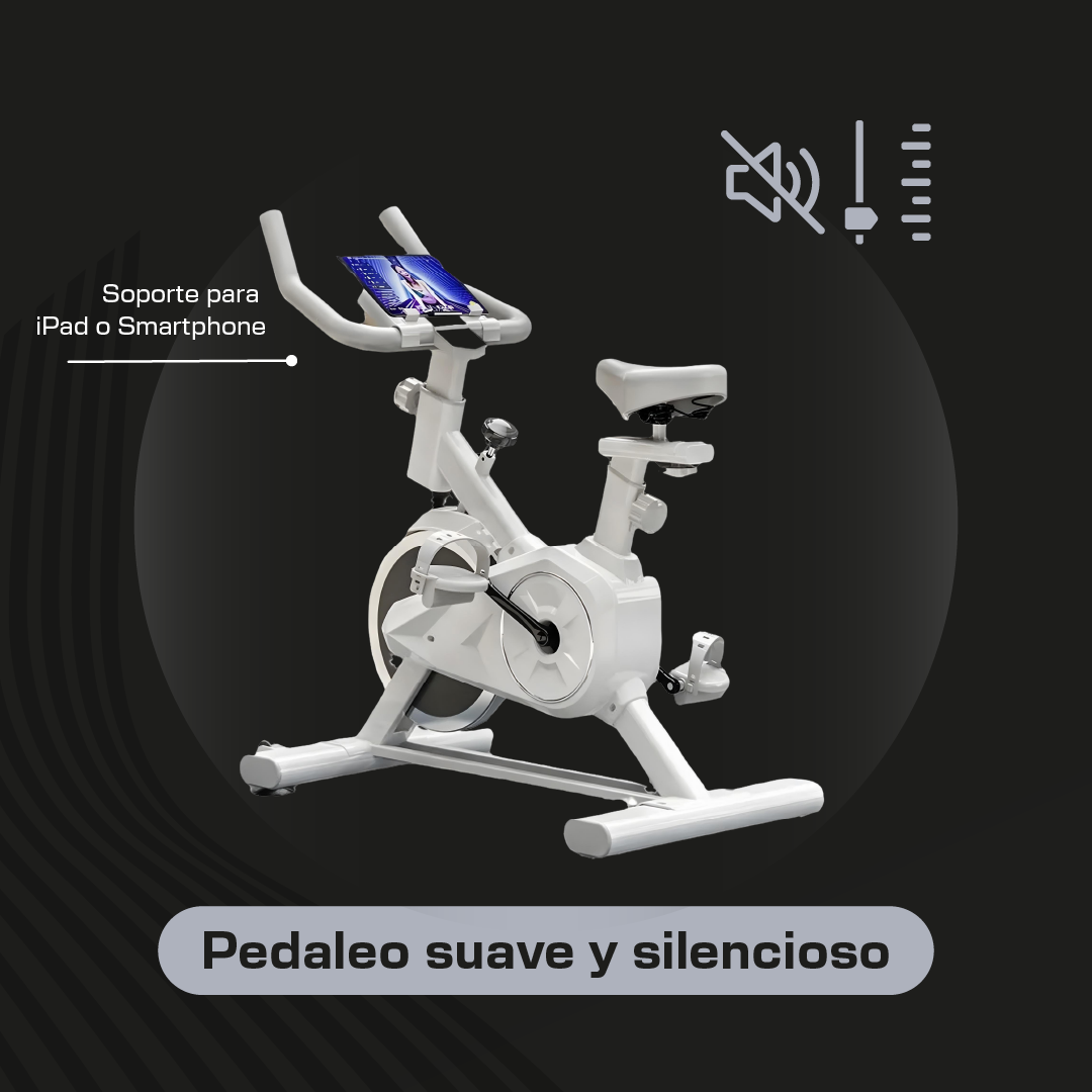 Bicicleta Fija Para Spinning Ejercicio Cardio Fitness Color Blanco