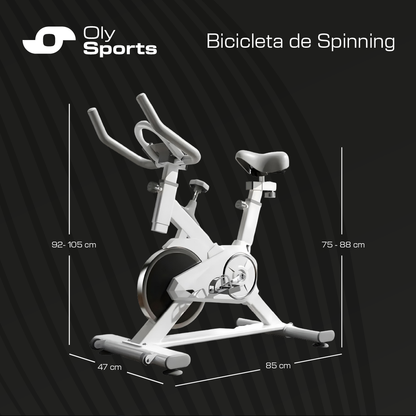 Bicicleta Fija Para Spinning Ejercicio Cardio Fitness Color Blanco