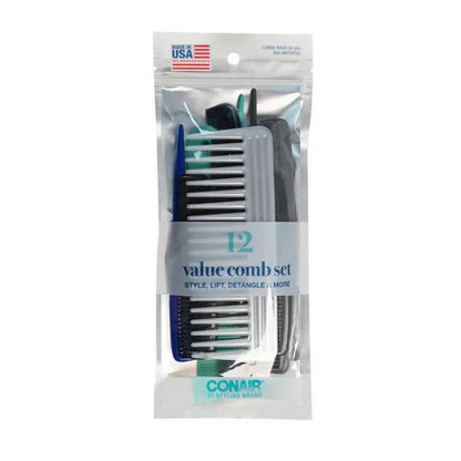 Set 12 Peines Profesionales Peluquería Estilista Barbería