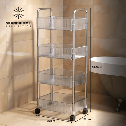Carrito Multiorganizador Gourmet Frutero Rodante 4 Charolas