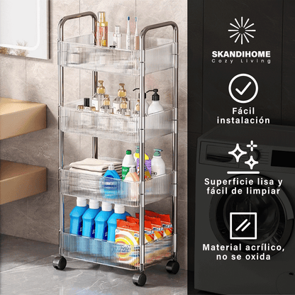 Carrito Multiorganizador Gourmet Frutero Rodante 4 Charolas