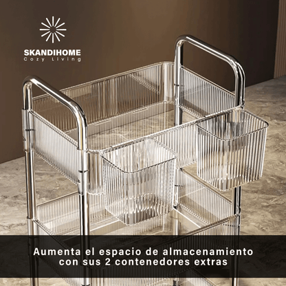 Carrito Multiorganizador Gourmet Frutero Rodante 4 Charolas